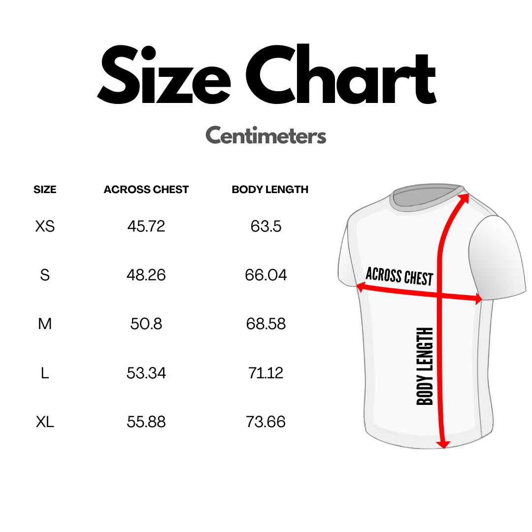 Size Chart in Centimeters